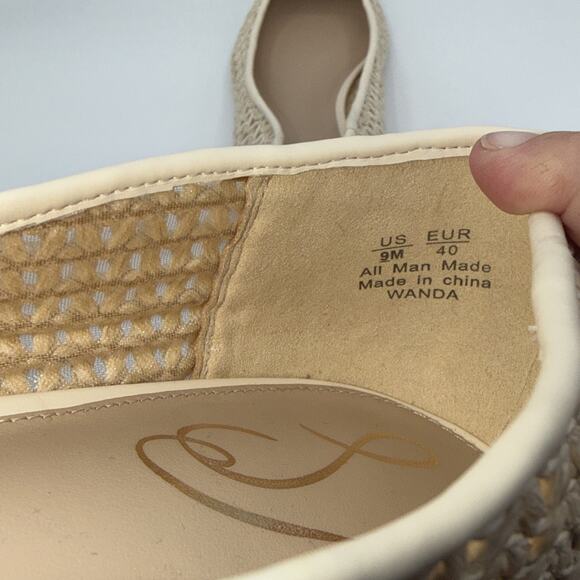 Sam Edelman Wanda Pointed Toe Ivory Woven Flat Womens Size 9M New No Box - Picture 11 of 12
